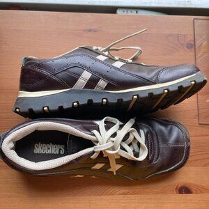 VTG Skechers Brwn Grand Jams 45055 Leather Bowling Shoes Women 10 Chunky 90s Y2K